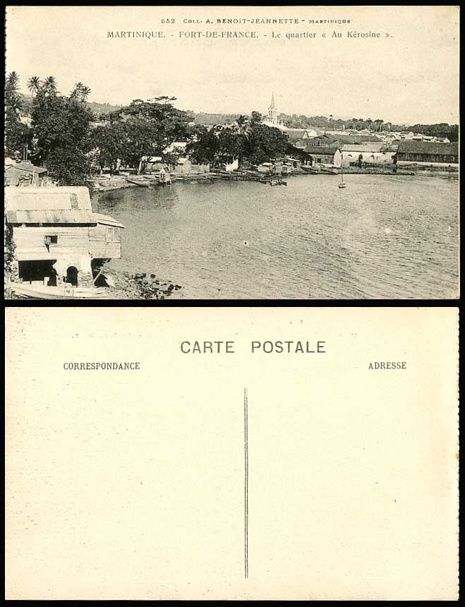 Martinique Old Postcard Port-de-France Au Kerosine Area