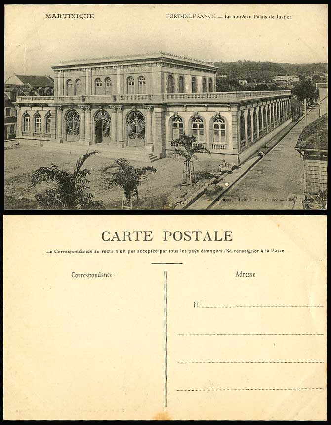 Martinique Old Postcard Palais de Justice - Court House