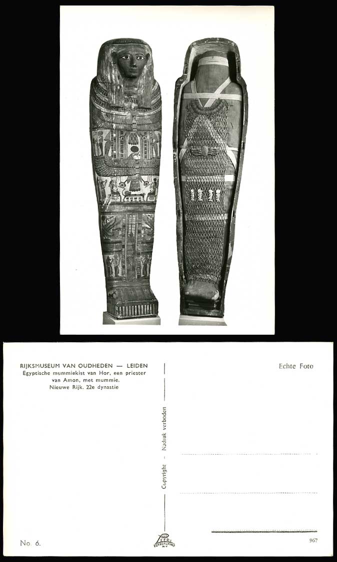 Egypt Old RP Postcard MUMMY HOR, Priest of Amon, Leiden