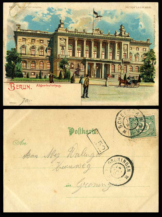 Hold To The Light Berlin Abgeordnetenhaus Representative House 1904 Old Postcard