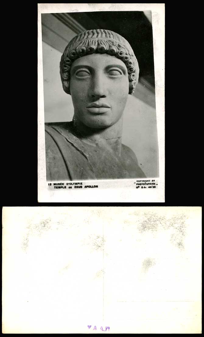Greece Old Postcard Temple Zeus Apollo Apollon Musee d'Olympie Museum of Olympia