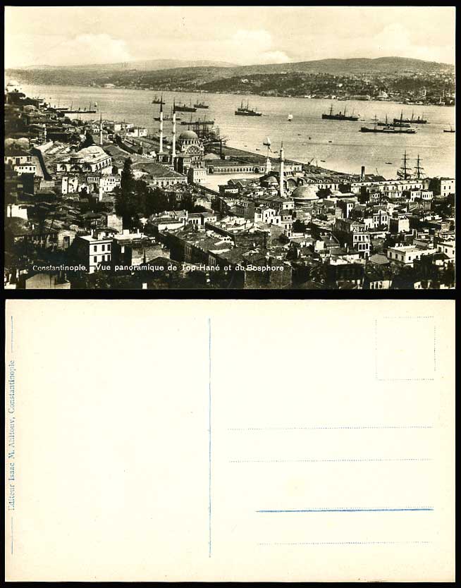 Turkey Constantinople Old R.P. Postcard Vue Panoramique de Top-Hane et Bosphore