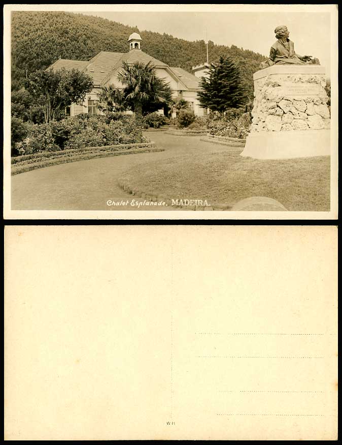 Portugal Old Real Photo Postcard Chalet Esplanade Madeira Monument Memorial R.P.