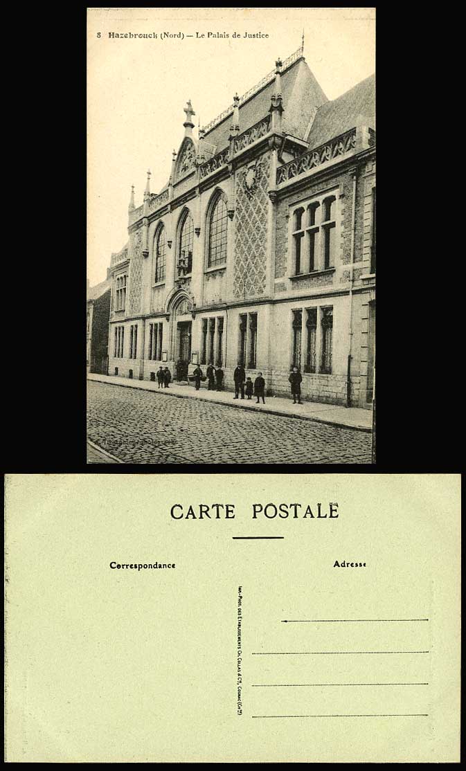 France HAZEBROUCK Nord, Le Palais de Justice Court House Law Courts Old Postcard