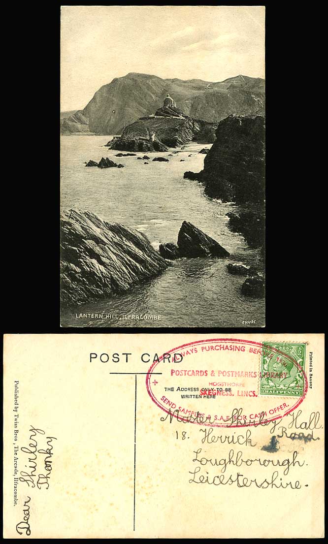 Ilfracombe Old Postcard Lantern Hill - Rocks & Panorama