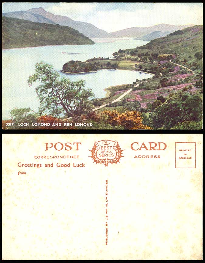 BEN LOMOND & BEN LOMOND, Lakes & Panorama Scotland Old Art Artist Drawn Postcard