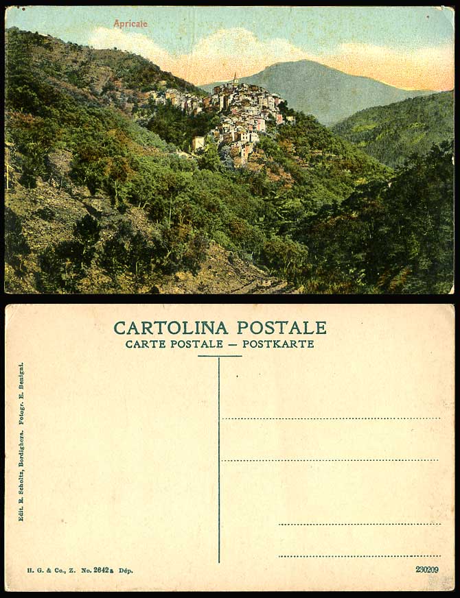 Italy Old Colour Postcard APRICALE Mountain Panorama Province of Imperia Liguria