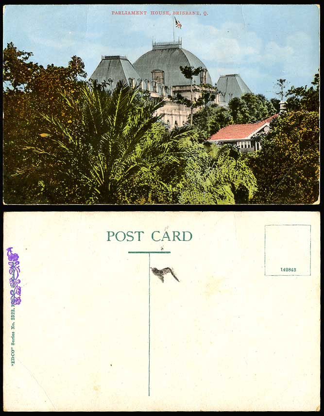 Australia BRISBANE The Parliament House Buildings Queensland Old Colour Postcard