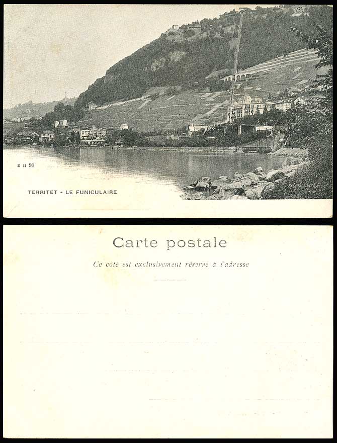 Switzerland Swiss - Territet, Le Funiculaire Funicular Railway Old U.B. Postcard