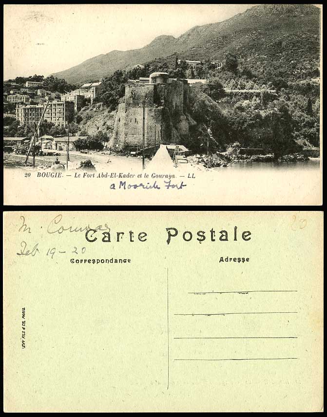 Algeria 1920 Old Postcard Bougie Le Fort Abd-El-Kader le Gouraya Fortress L.L.20