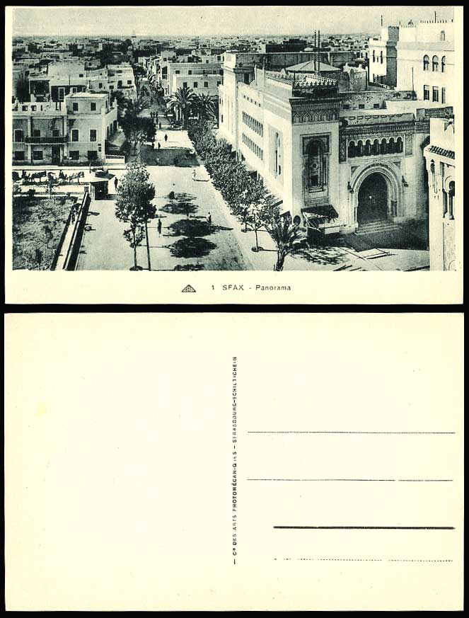 Tunisia Old Postcard SFAX Panorama Street Scene General View Africa Safaqis CAP1