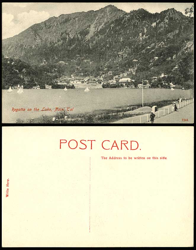 India Old Postcard Boat Race, Regatta on The Lake, Nainital Naini-Tal Naini Tal