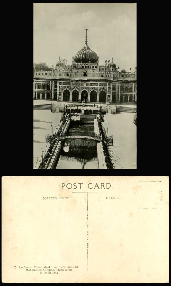 India Old RP Postcard Hooseinabad Hoseinabad Imambara Lucknow, Mohammed Ali Shah