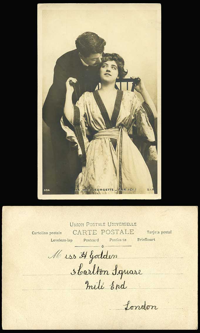 Actor Actress Ma Mie Georgette Par Ici Woman Lady Man Old Real Photo UB Postcard