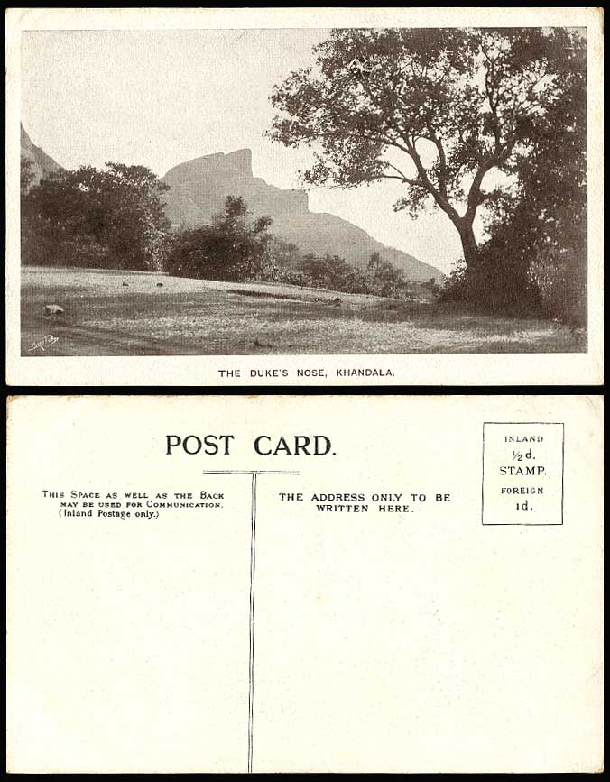 India Old Postcard Khandala - The Duke's Nose - Mountains Trees (British Indian)