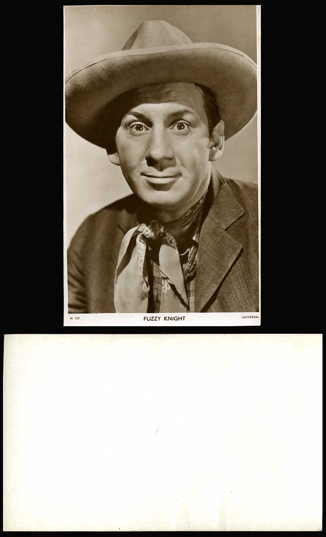 American Actor FUZZY KNIGHT Film Television Star, Cowboy Old Real Photo Postcard