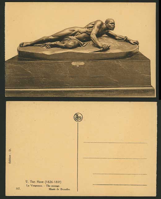 Belgium Old NELS Postcard Statue V Van Hove THE REVENGE