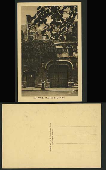 France Old Postcard PARIS Musee de CLUNY Portes LADER