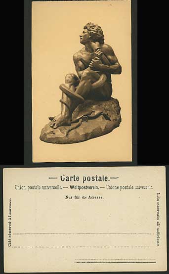 Belgium Old Postcard MAN WITH THE SERPENT P.J. Boure