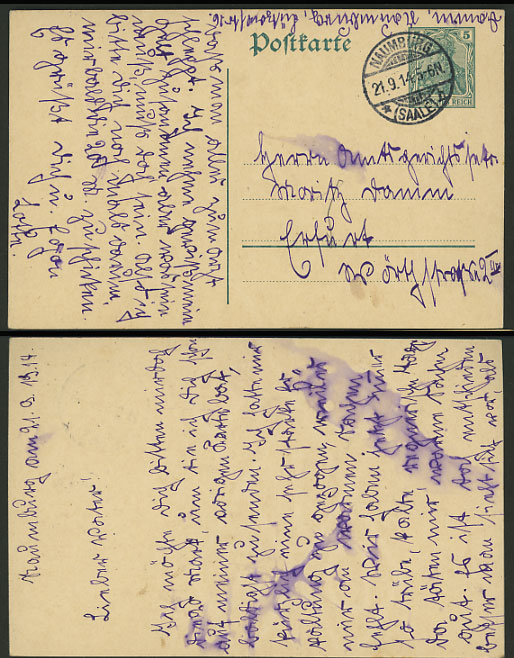 Germany 1914 Germania Stationery Card NAUMBURG Erfurt