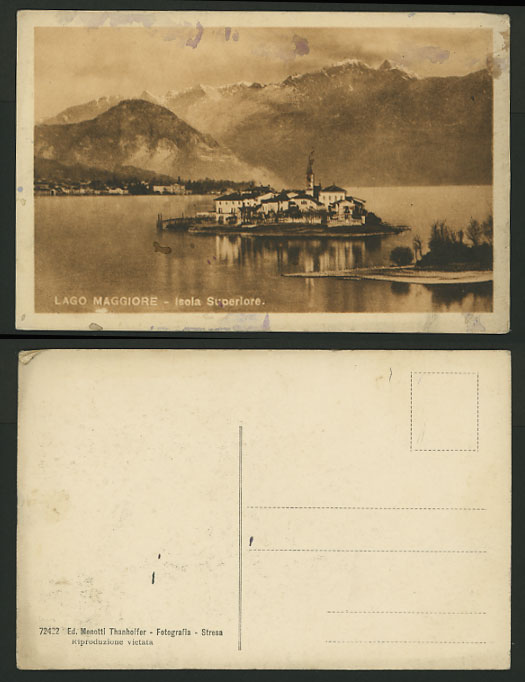Italy Lago Maggiore Lake Sola Superlore Is Old Postcard
