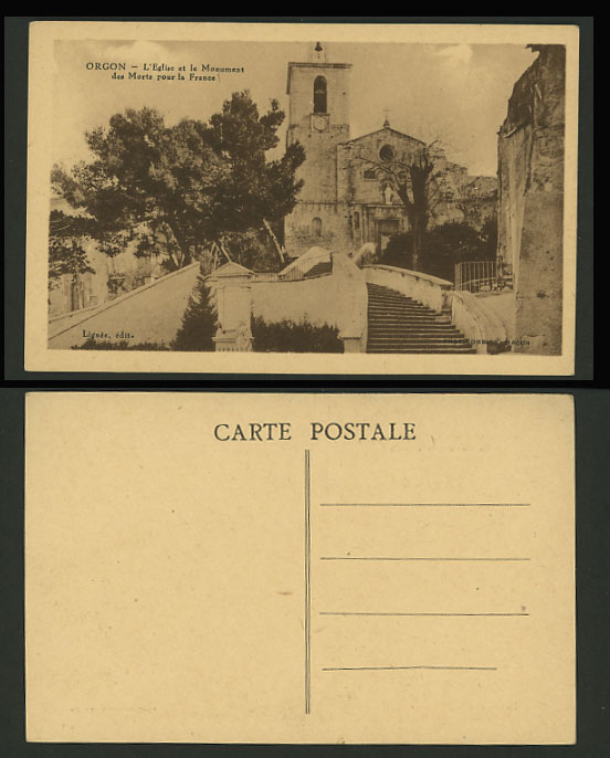 France Postcard CHURCH in ORGON L'Eglise et le Monument
