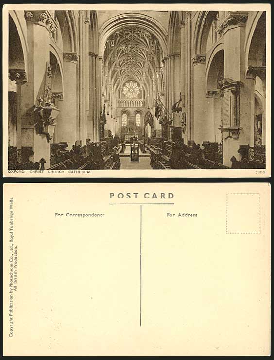 Oxford - Christ Church Cathedral, Interior Old Postcard