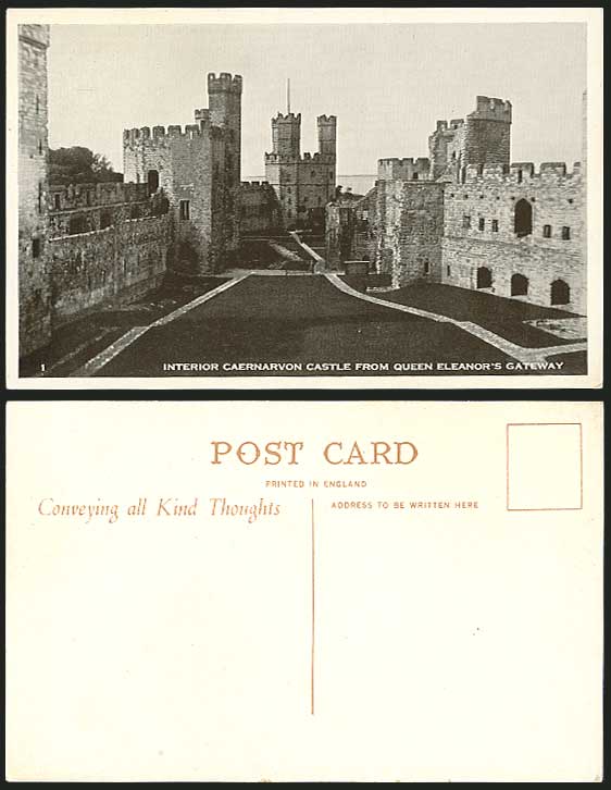 Caernarvon Castle, Queen Eleanor's Gateway Old Postcard