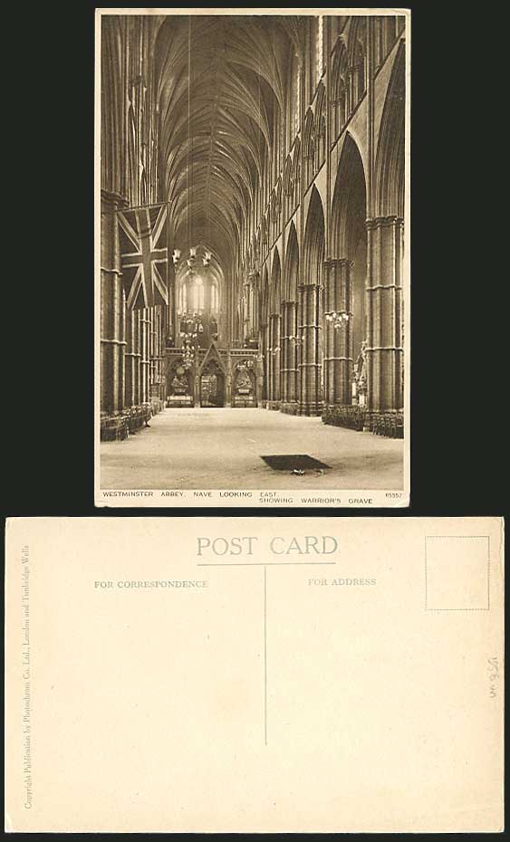 WESTMINSTER ABBEY Nave E., Warrior's Grave Old Postcard