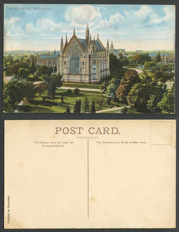 Australia Old Colour Postcard Melbourne The University Victoria, School Panorama