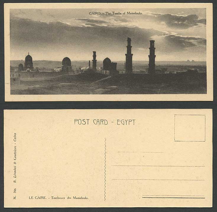 Egypt Old Postcard Cairo The Tombs of Mamelouks Tombeaux Le Caire Bookmark Style