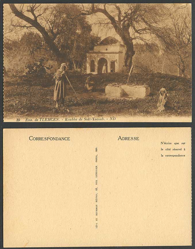 Algeria Old Postcard Env. de TLEMCEN Koubba de Sidi-Yacoub Native Men ND No.39