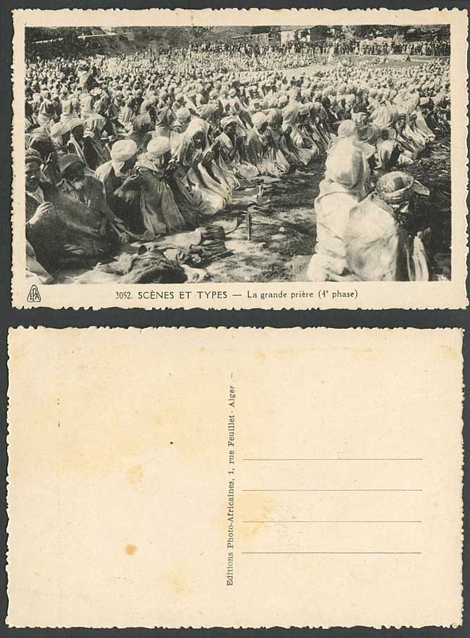 Algeria Old Postcard La Grande Priere 4 Phase Great Prayer Native Prayers Ethnic
