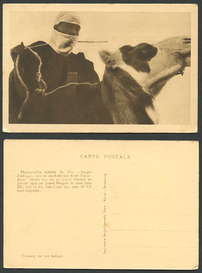 Algeria Film Images of Africa Raid Algiers Dakar Algiers 1930 Old Postcard Camel