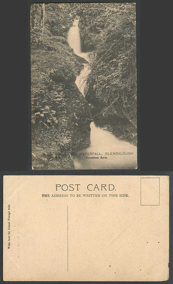 Ireland Old Irish Postcard Poulanass Waterfall Glendalough Water Fall Co Wicklow