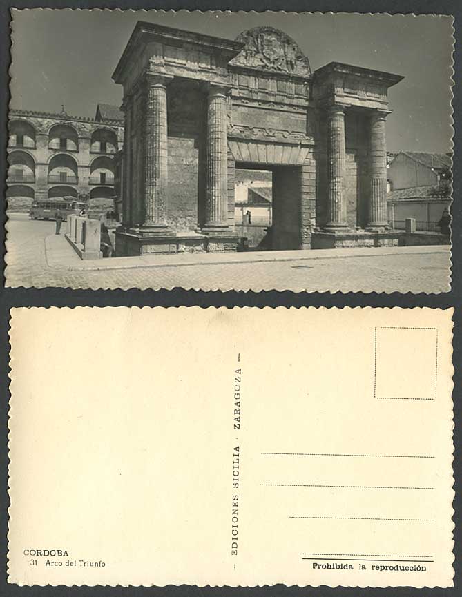 Spain Old Real Photo Postcard Cordoba, Arco del Triunfo, Arch of Triumph Gate 31