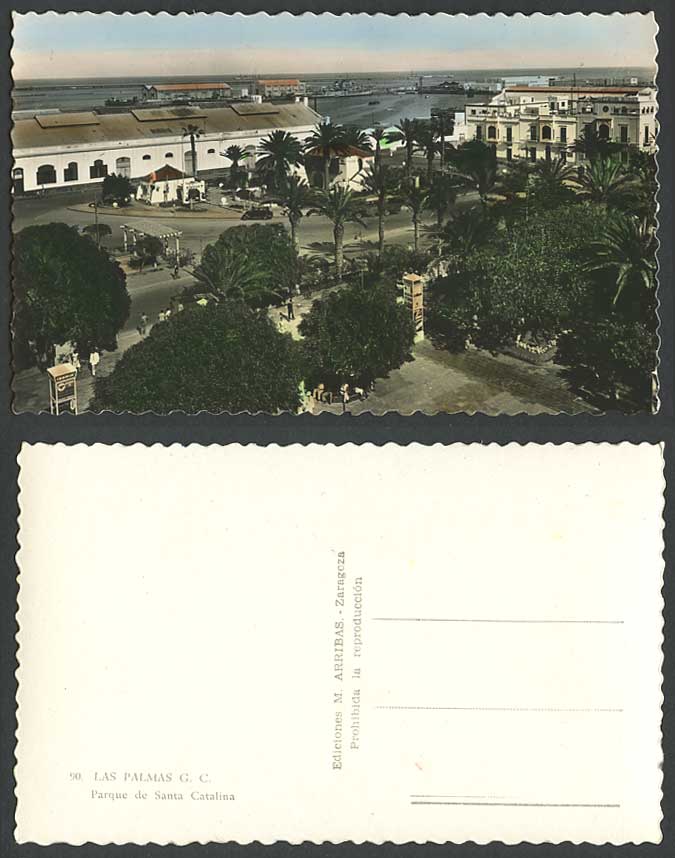 Spain Las Palmas Gran Canaria, Parque de Santa Catalina Park Street Old Postcard