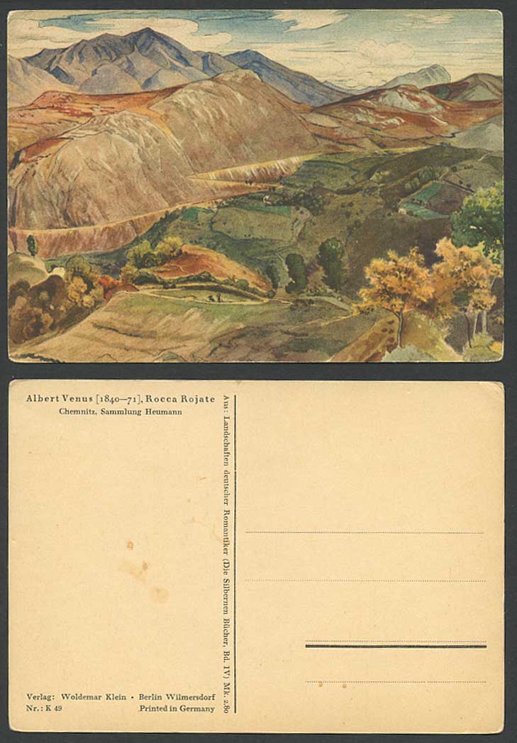 Franz Albert Venus Rocca Rojate Chemnitz Sammlung Heumann Art Drawn Old Postcard