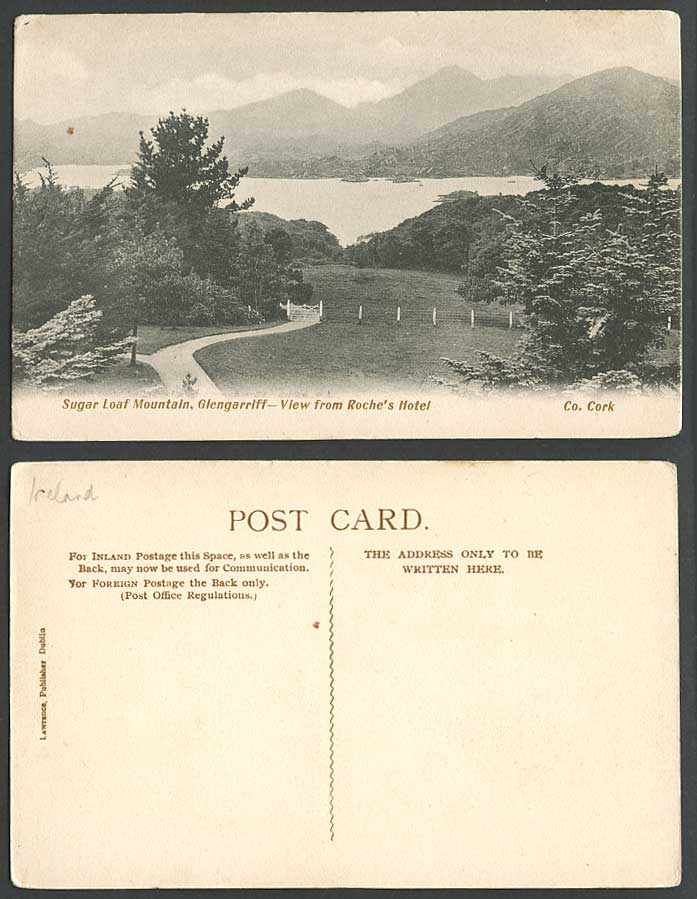 Ireland Co. Cork Sugar Loaf Mountain from Roche's Hotel Glengarriff Old Postcard