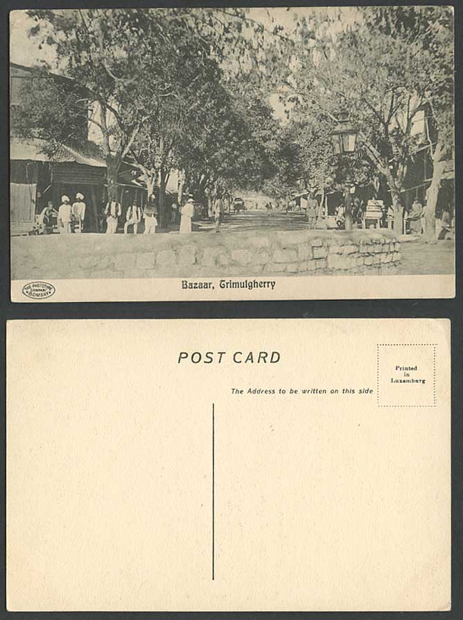 India Old Postcard Indian Police, Trimulgherry, Bazaar Bazar Market Street Scene