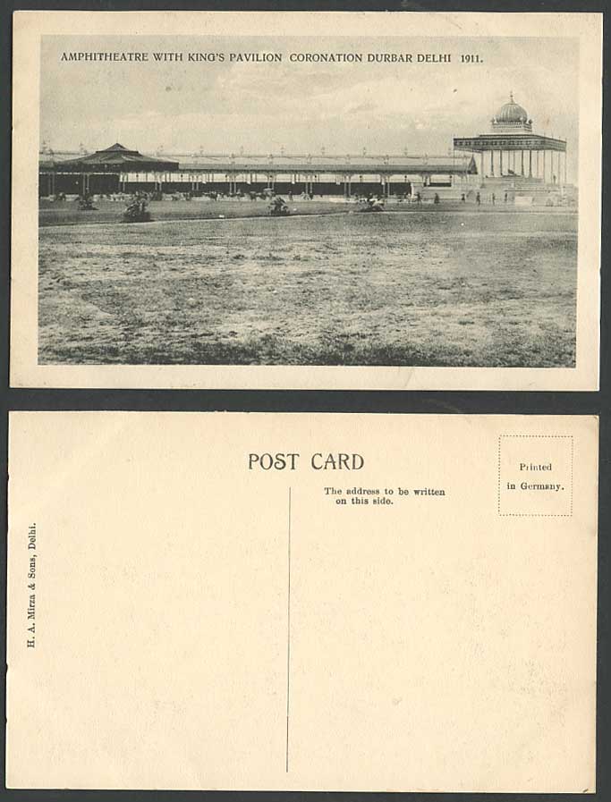 India Amphitheatre King's Pavilion KG5 Coronation Durbar Delhi 1911 Old Postcard