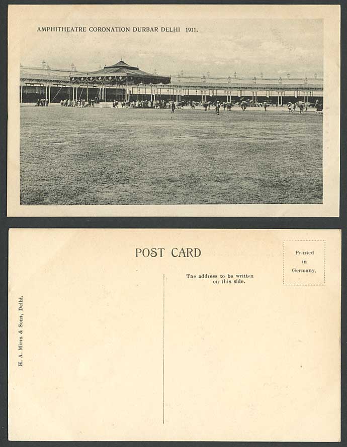 India Old Postcard Amphitheatre Coronation Durbar Delhi 1911 Pavilion Br. Indian