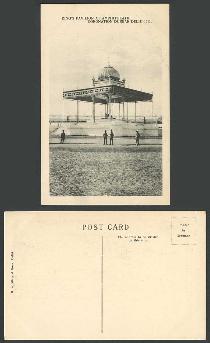 India, King's Pavilion at Amphitheatre Coronation Durbar Delhi 1911 Old Postcard