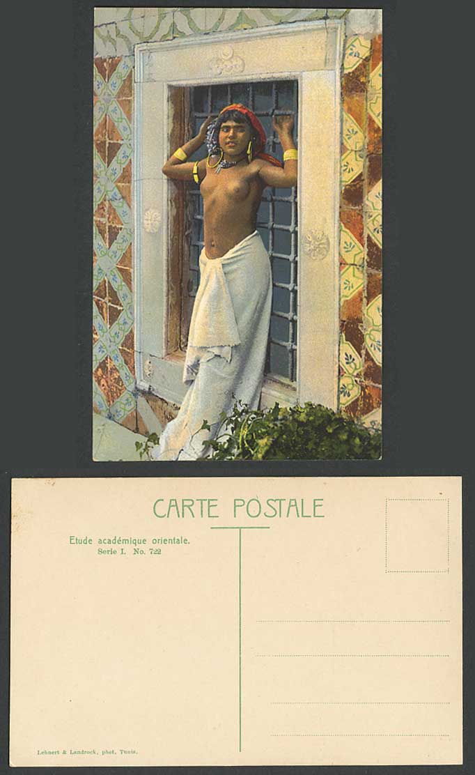Eastern Academic Study Old Colour Postcard Arabic Arab Young Girl Armlet