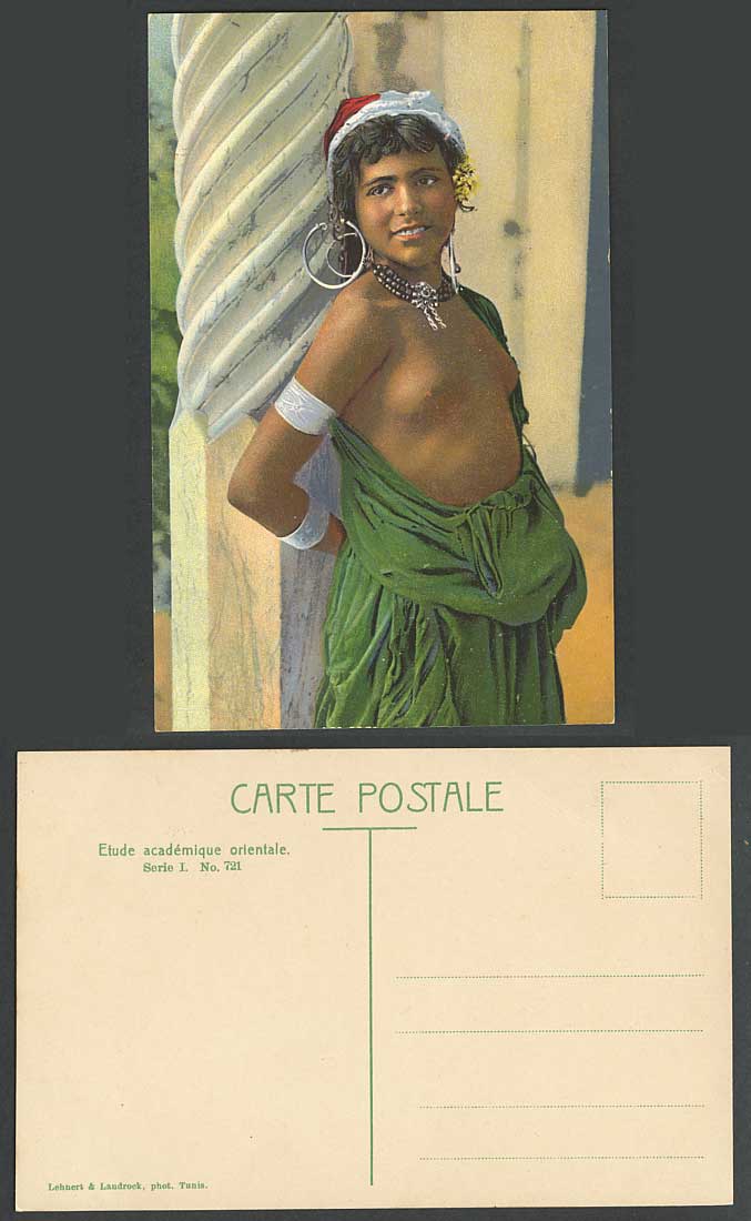 Tunisia Old Colour Postcard Beautiful Arabic Young Girl Woman Lovely Smile