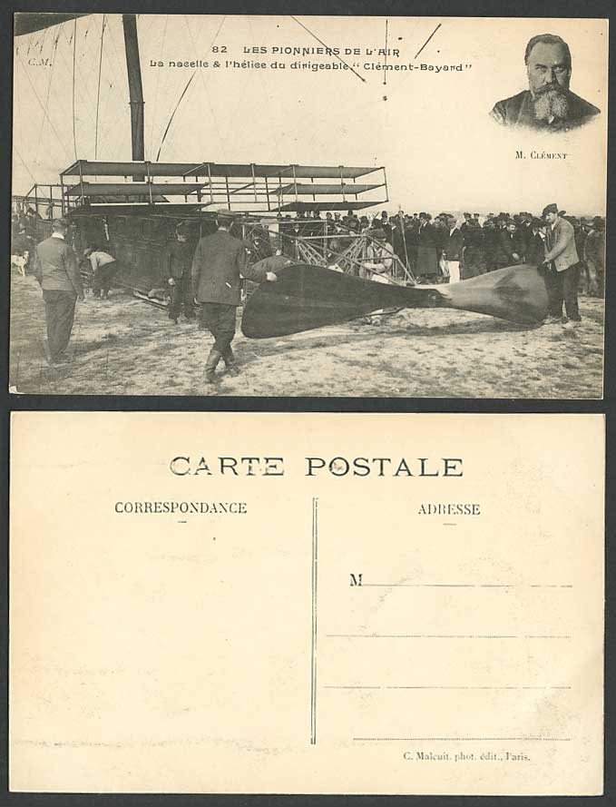 Clement-Bayard Airship Propeller Platform Pioneers ZEPPELIN Balloon Old Postcard