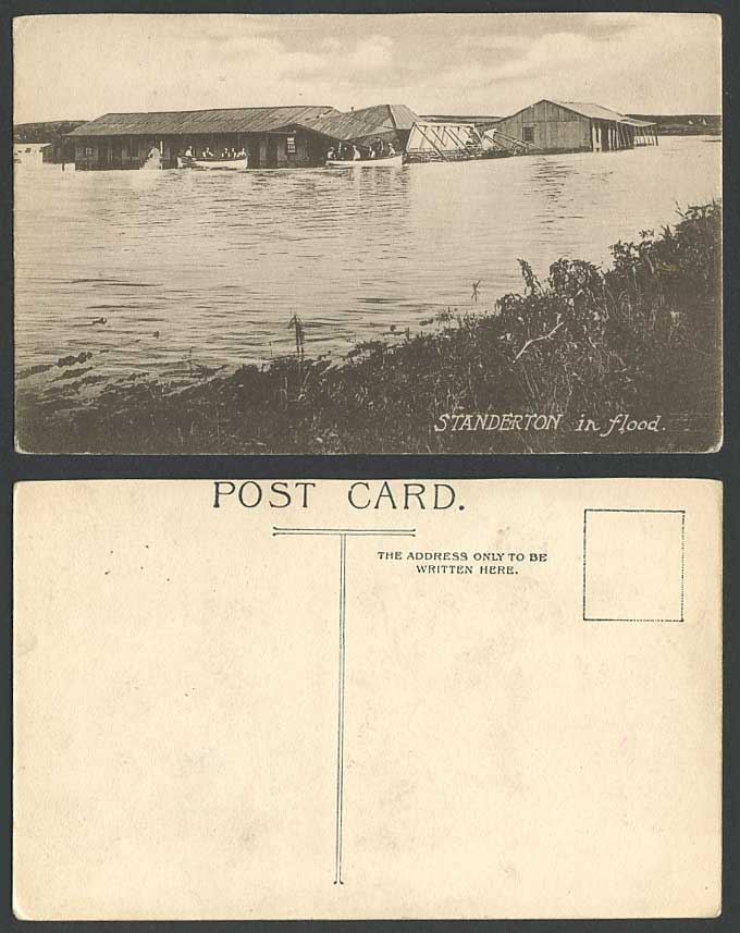 South Africa Standerton in Flood Disaster, Rescue Boats, Vaal River Old Postcard