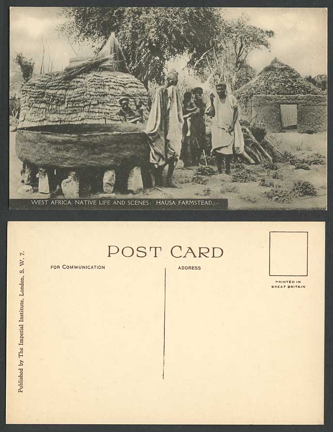 Nigeria, Hausa Farmstead, Farmers Farm Huts West Africa Native Life Old Postcard