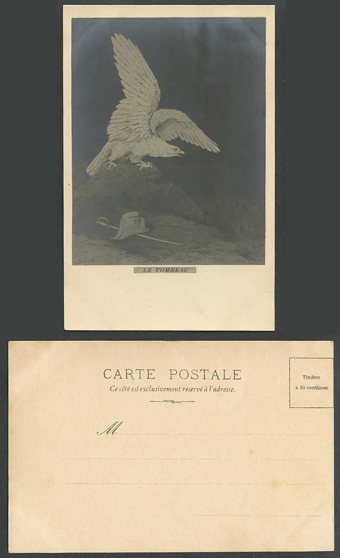 Napoleon Bonaparte The Tomb Hat Sword Bird Eagle F. Spiessig Artist Old Postcard