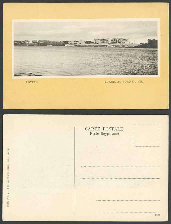Egypt Old Postcard Luxor Au Bord du Nil Nile River Bank and Boats Louxor Louqsor
